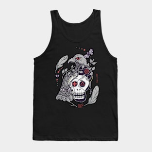 (Im)mortality Bird Scull Grey Tank Top